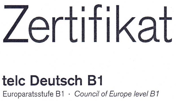 Zertifikat telc Deutsch B1