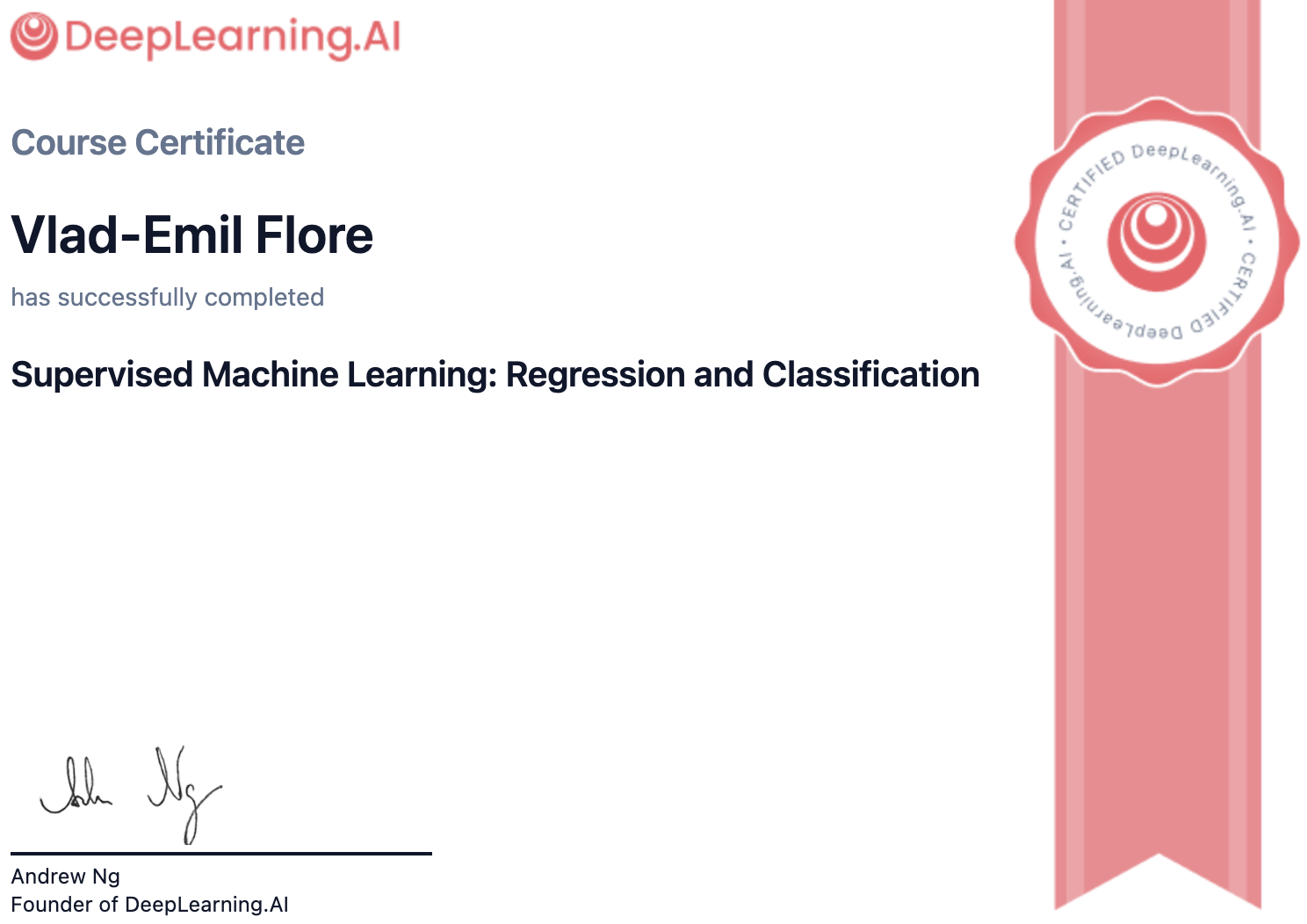 Supervised Machine Learning: Regression and Classification