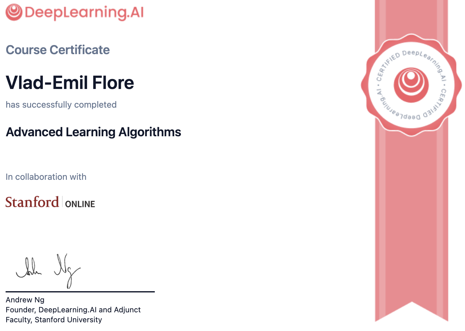 Machine Learning Specialization: Advanced Learning Algorithms